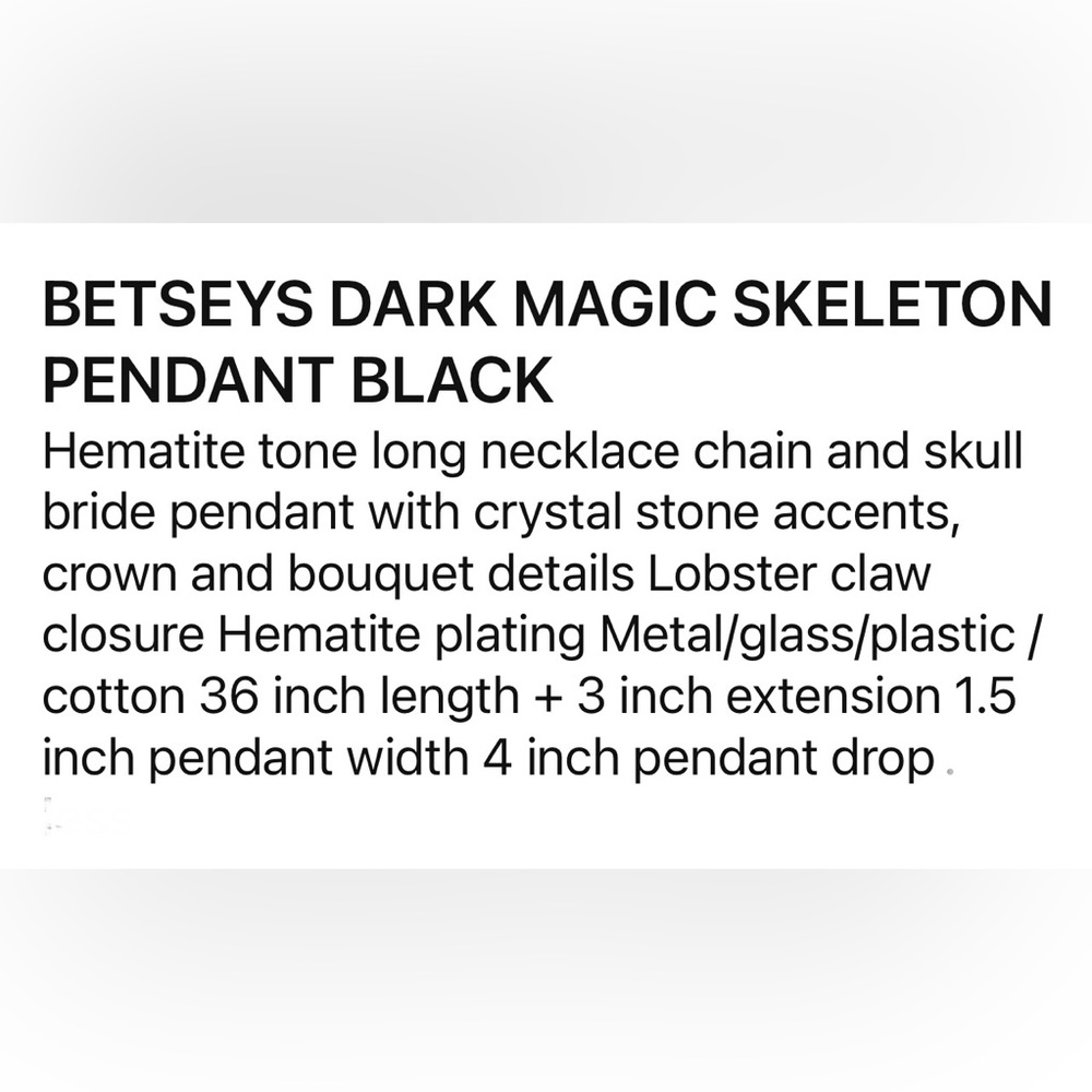 Betsey Johnson ‘Dark Magic’ Skeleton Bride Necklace & Earrings (2) Set NWT/HTF! - Picture 4 of 14
